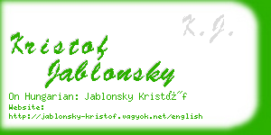 kristof jablonsky business card